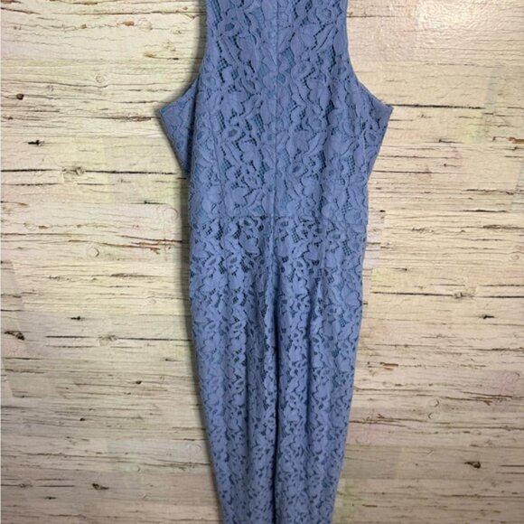 Adelyn Rae Cayden Cross Neck Lace Jumpsuit In Periwinkle size Size xs - Picture 7 of 11